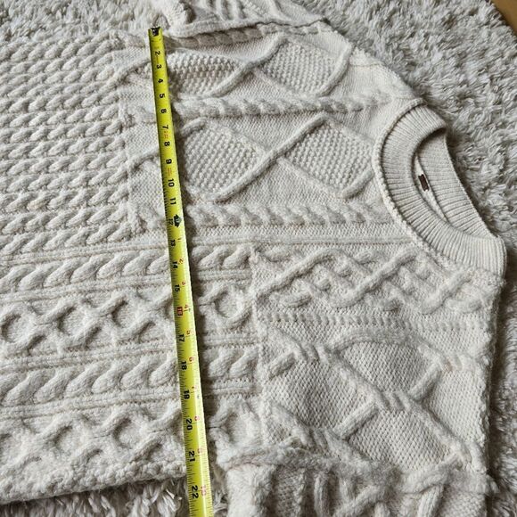 Free People Leslie Cable Knit Oversize Sweater Size XS Ivory - Picture 8 of 16